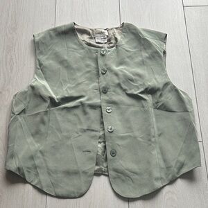 Neiman Marcus Sage Silk Vest